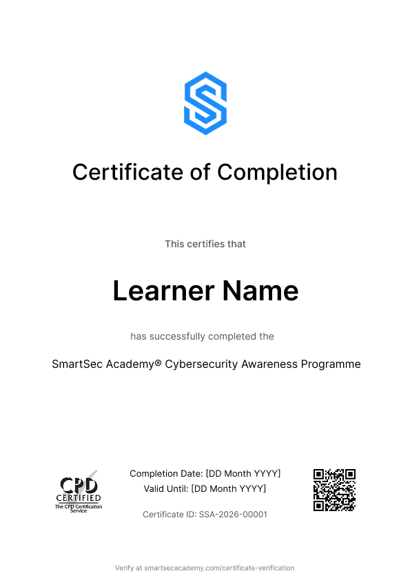SmartSec Academy certificate sample